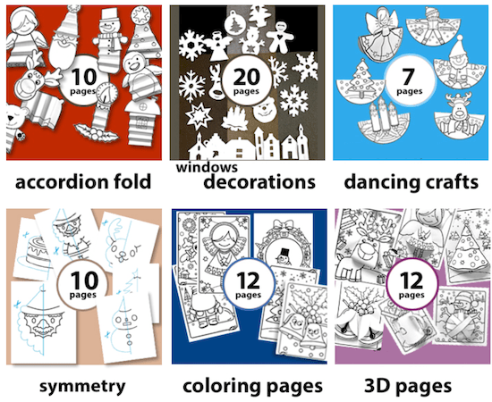 Lavoretti di Natale per bambini: 50 raccolte di stampabili, biglietti di  auguri, cartoline, disegni da colorare, cornici, decorazioni, simmetrie,  mosaici, stencil, ornamenti 3D di carta - soloscuola