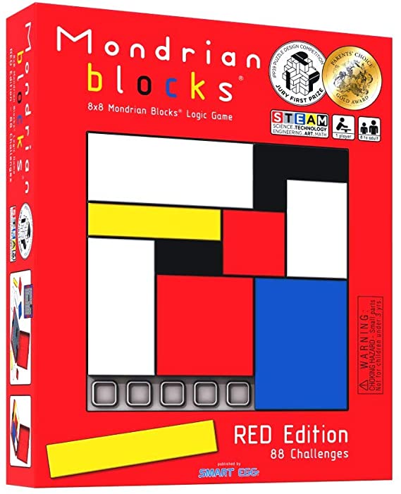 Mondrian Blocks è il Gioco pluripremiato: Il Puzzle rompicapo da Viaggio, Edizione Rossa