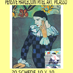 66. POSTER ''ARLECCHINO PENSOSO'' PICASSO PIXEL, ITALIANO-INGLESE, 20 SCHEDE