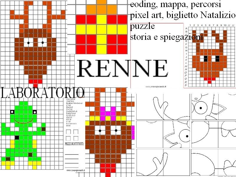 CODING, PIXEL ART, LABORATORIO LE RENNE DI BABBO NATALE, 15 PAGINE