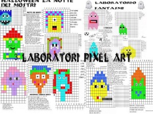 1. PIXEL ART STOCK LOTTO 3 LABORATORI MOSTRI FANTASMINI, HALLOWEEN E NON, 29 PAGINE