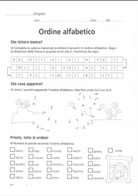 Scheda Ordine Alfabetico 2