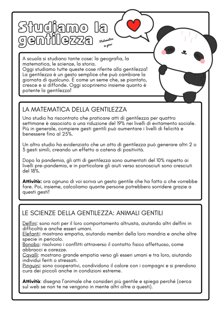 Studiamo la gentilezza