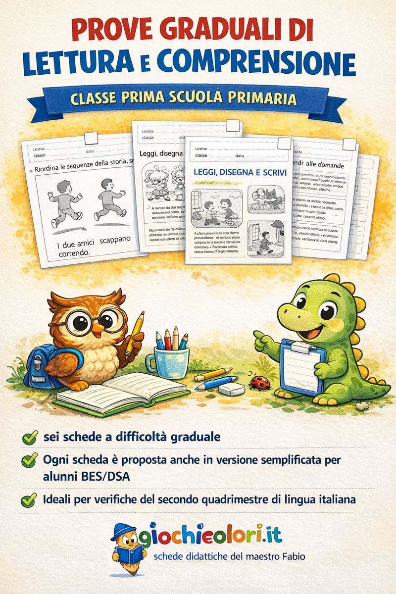 Copertina verifiche lettura classe prima